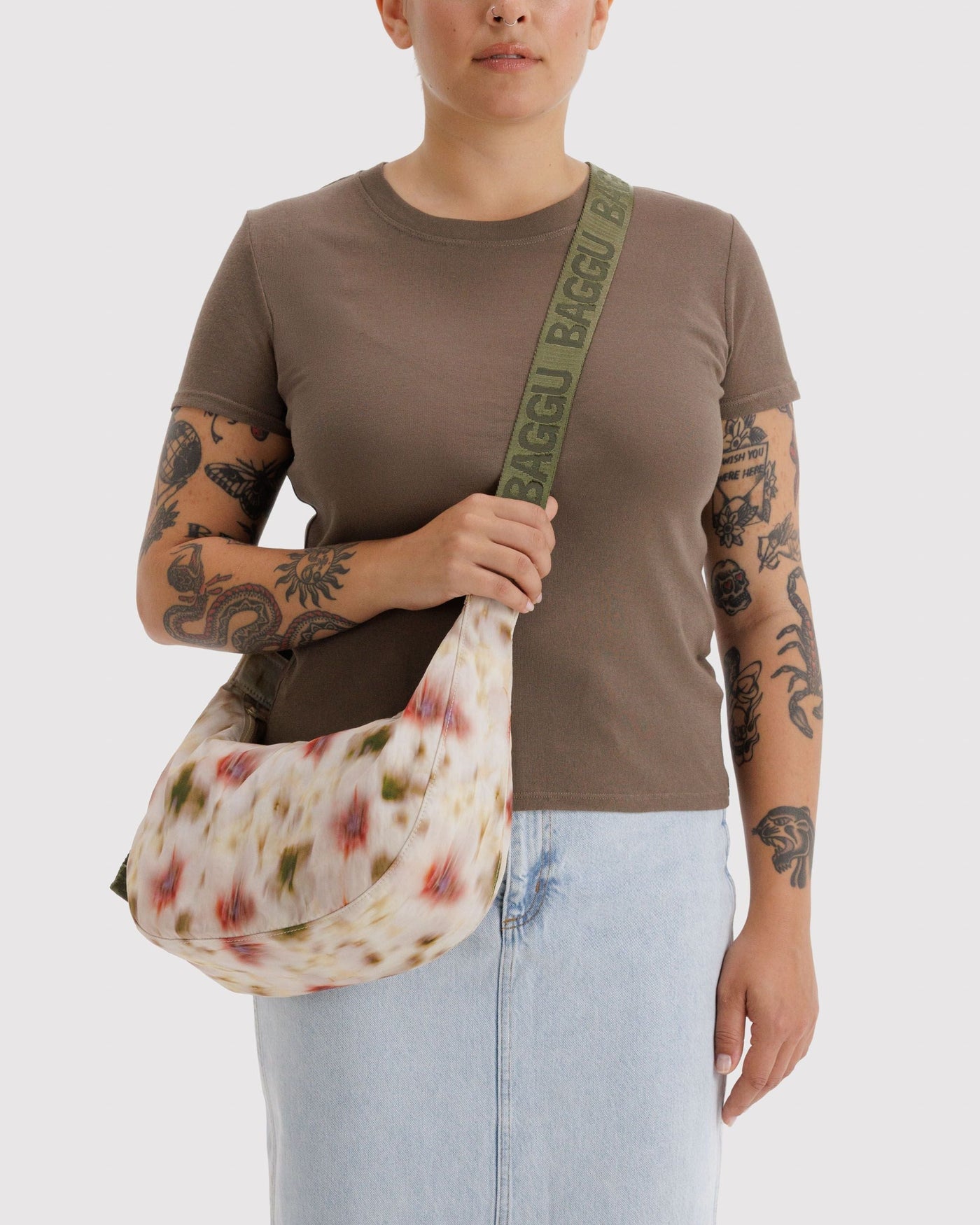 Medium Nylon Crescent Bag